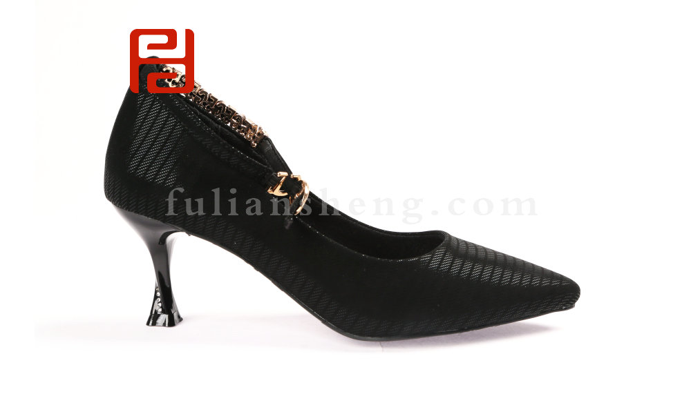 福連升時尚高跟女船鞋正裝帶鏈工作鞋休閑鞋老北京布鞋圖片
