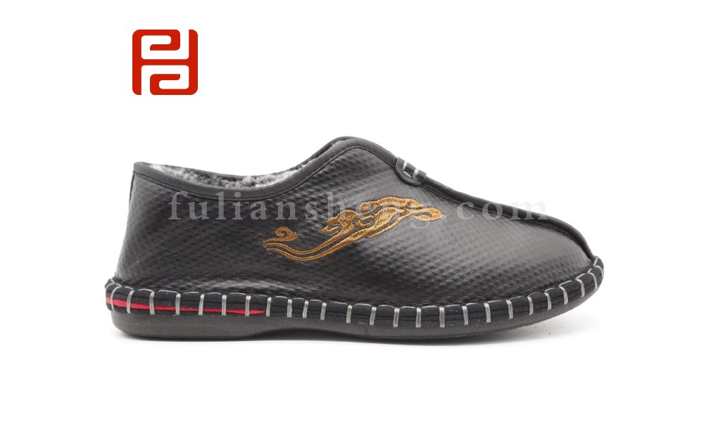 福連升老北京布鞋2020冬季新款男加絨中國風老年爸爸鞋圖片