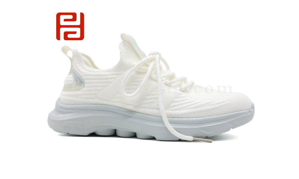 休閑運(yùn)動(dòng)女鞋春季單鞋高彈飛織面料3D緩震鞋墊