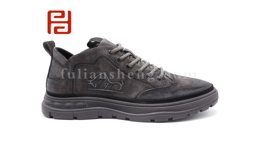 福連升秋季新款英倫商務休閑板鞋真皮橡膠防滑休閑男鞋圖片