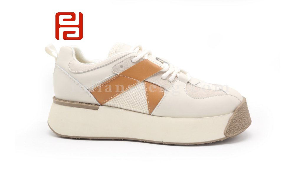 福連升休閑鞋女鞋2021秋季新款百搭厚底時尚增高面包鞋圖片