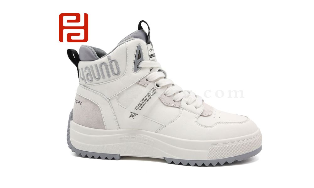 福連升休閑鞋冬季女鞋休閑高幫加絨皮面時尚鞋子圖片