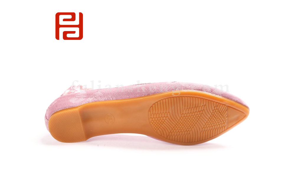 福連升2020春時尚休閑民族風3D刺繡亞麻布面女單鞋(圖5)