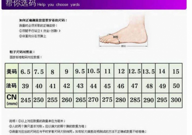 鞋碼-中國標準鞋碼對照是什么？